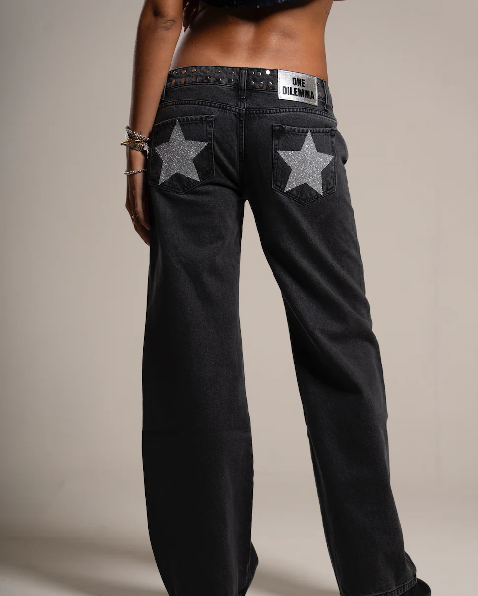 BLACK JEANS SHINY STAR - Image 4