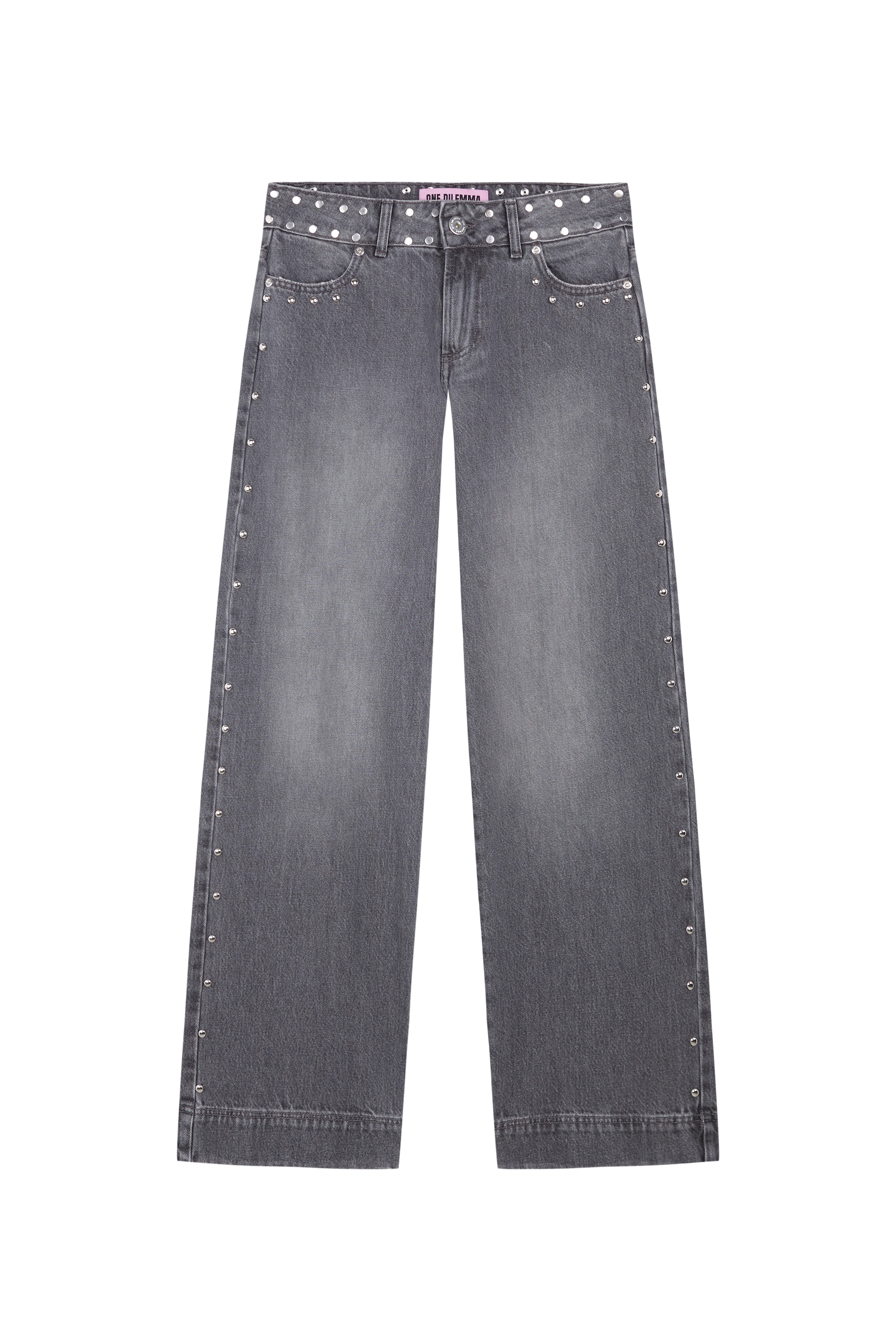GREY JEANS BLACK LEATHER STAR - Image 4