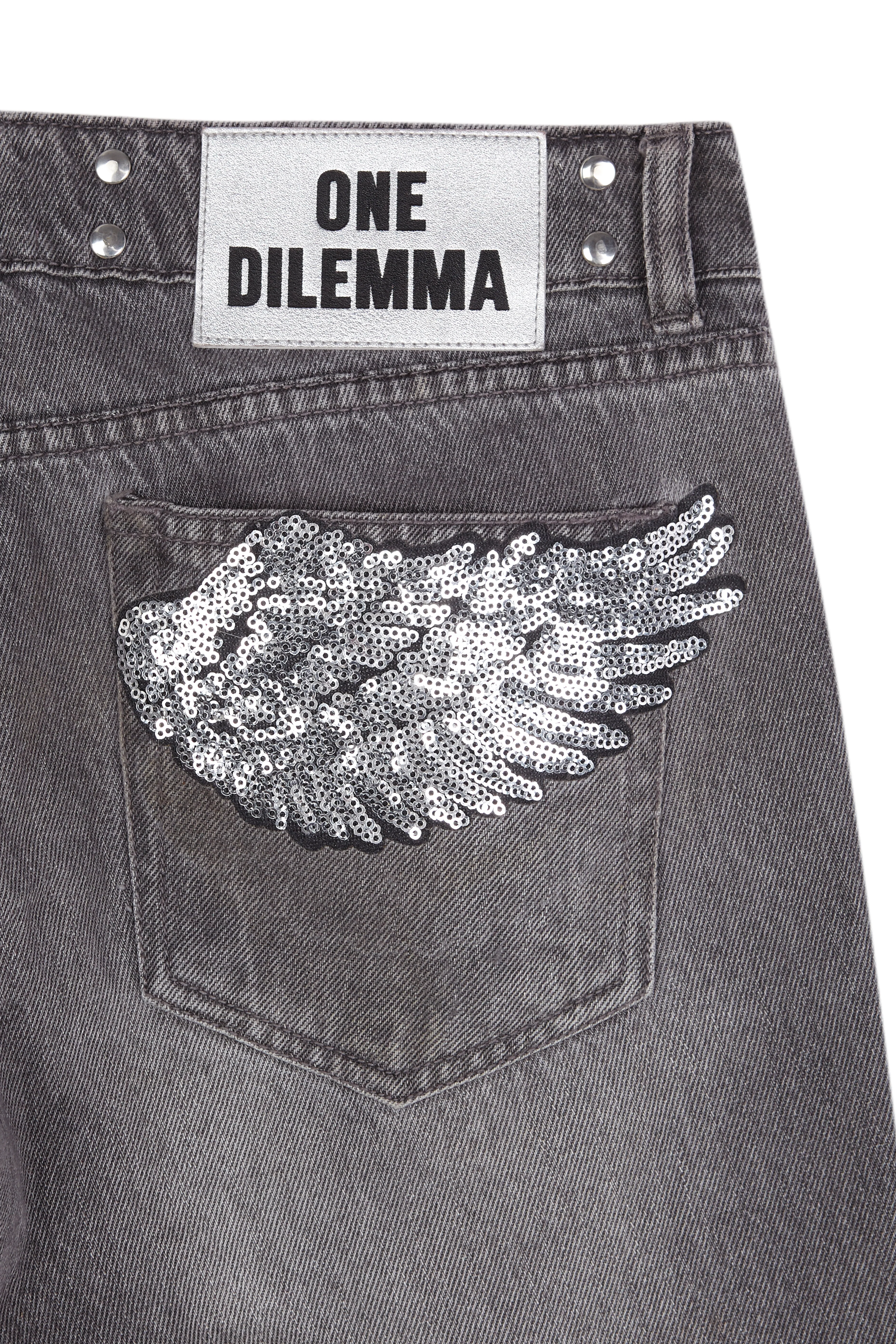 WINGS FLARED GREY JEANS - Image 4
