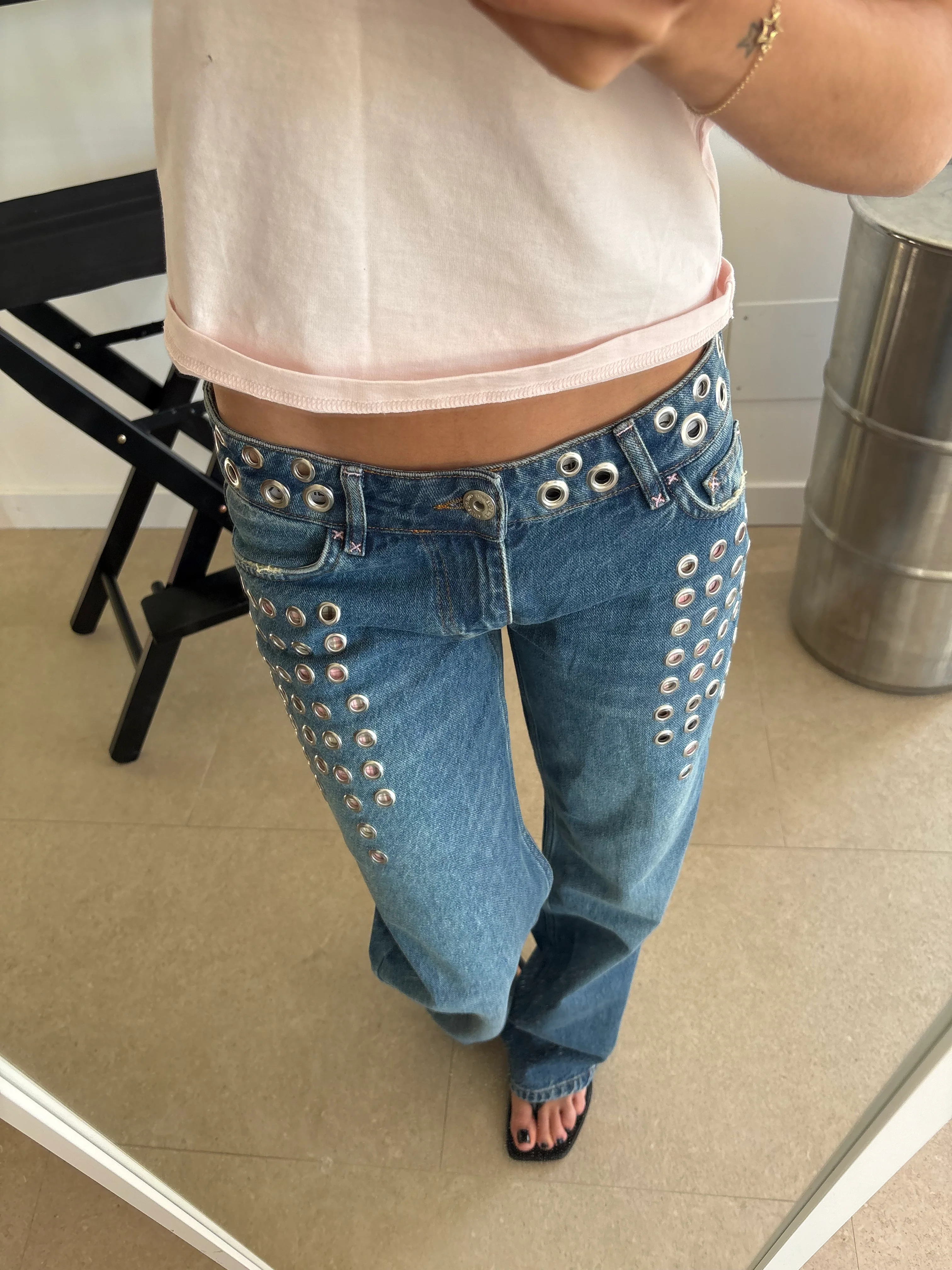 JEANS STRAIGHT HOLE STUDS - Image 2