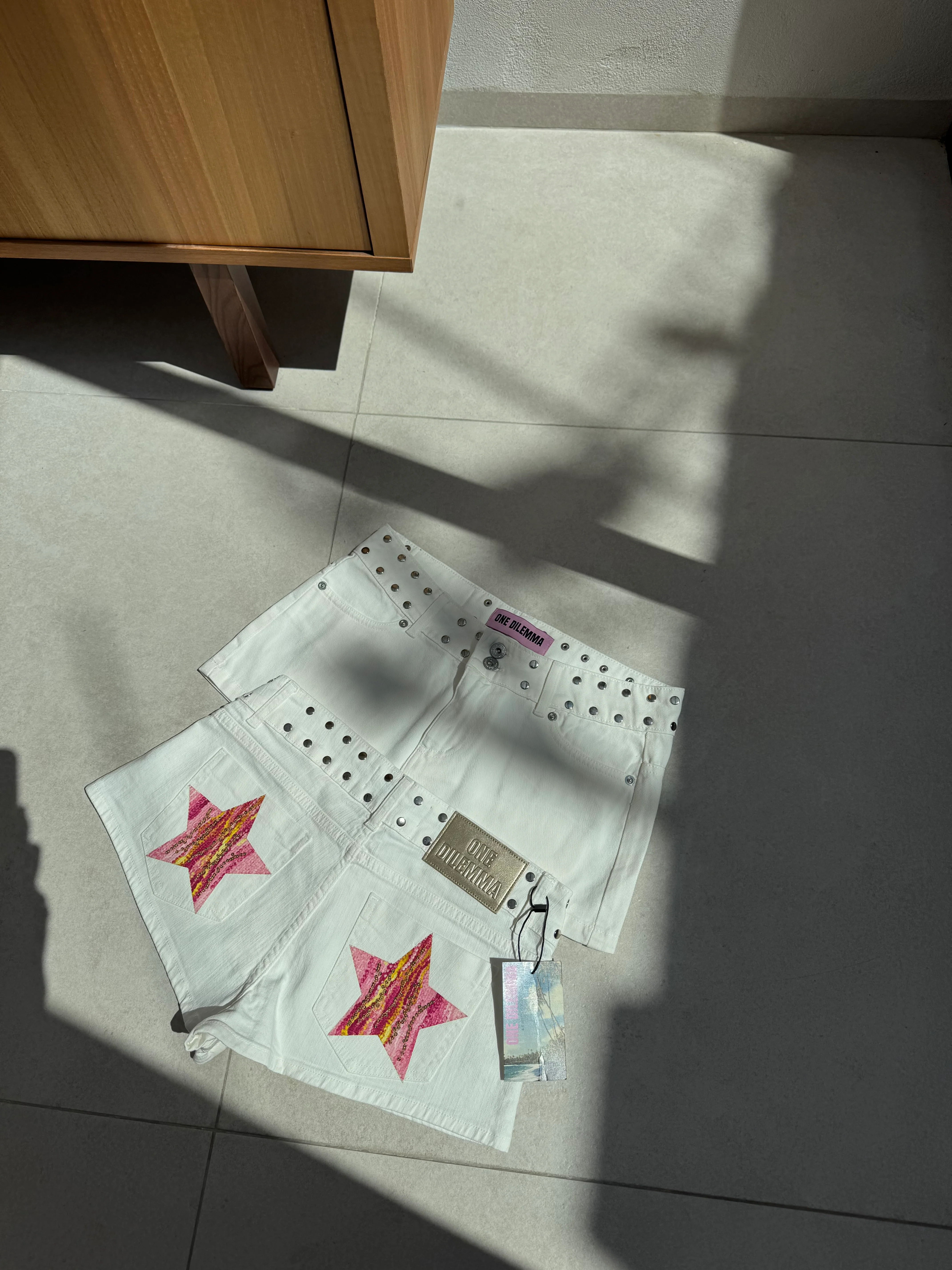 Mini-short pink print stars - Image 6
