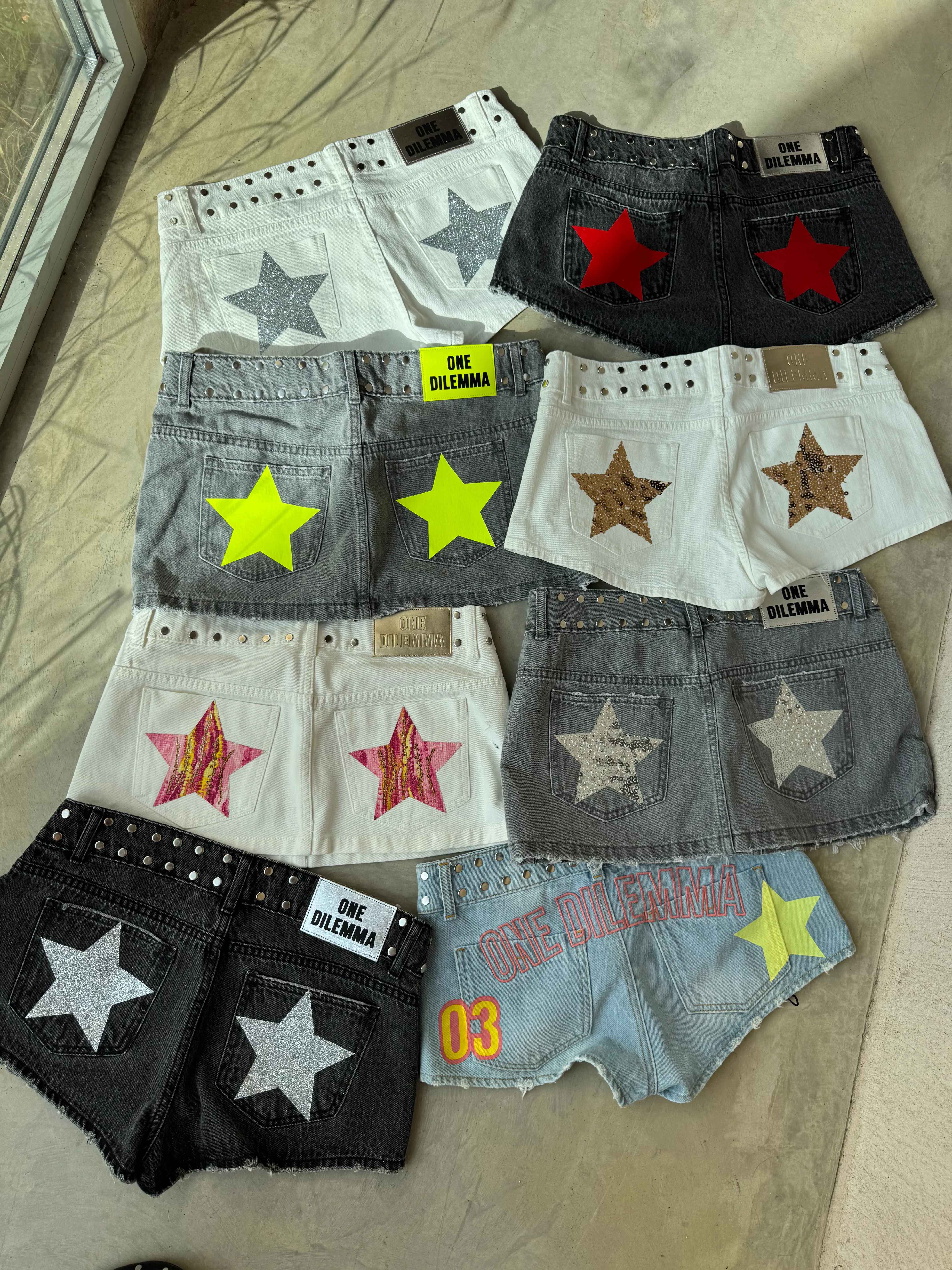 Mini-skirt pink print stars - Image 4